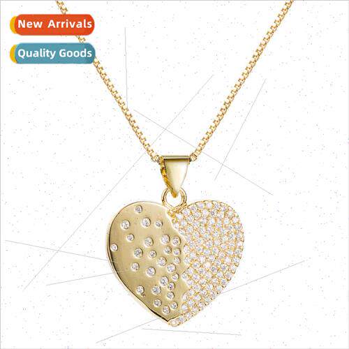 Accessories copper plated 18k gold micro zirconia love heart