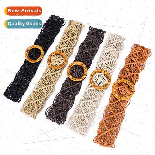 Fashion Retro Wax Rope Knting Women Skirt Belt Handmade Knti