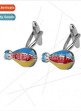 3D color enamel hot air balloon shape cufflinks colorful cuf