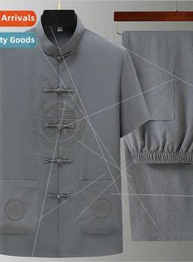 Chinese dad Tang su leisure thin Chinese short-sleeved Hanbo