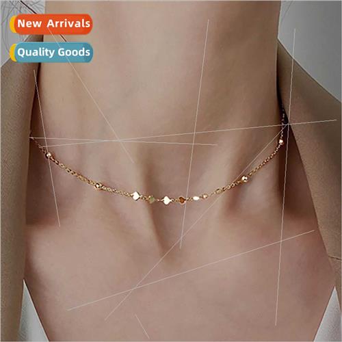 Love necklace female simple versatile generous copper short