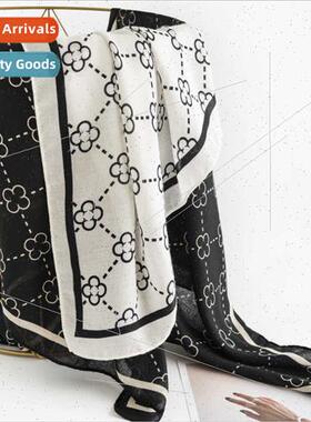 mple plain printed scarf female fashion commuter lengthened