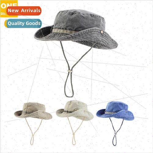 Men women  drawstring fisherman hat sub washed cotton basin