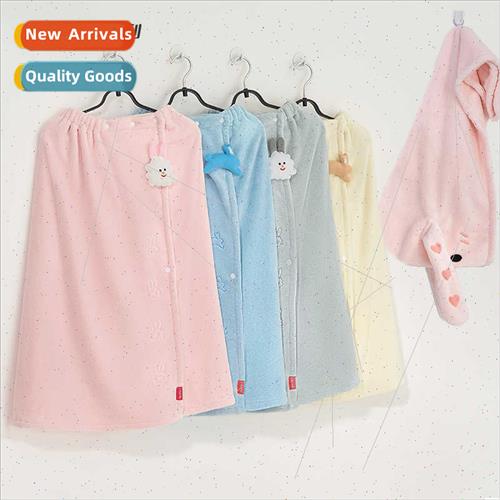 Towel new cute bath dress rabb wearable bath towel smocked b