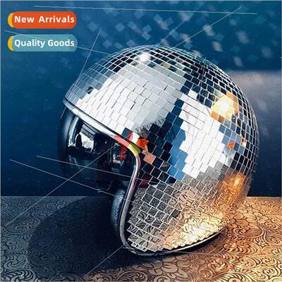 disco mirror helmet outdoor riding glass mosaic headwear mot