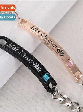 jewelry creative new letters Her King His Queen crown couple