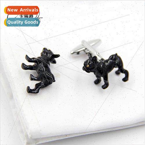 Animal new black dog shape French cufflinks fun black dog di