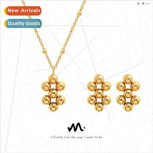 niche geometric steel beads pendant Europe patchwork choker