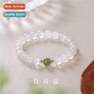 Natural whe agate strings female lychee jelly chalcedony jad