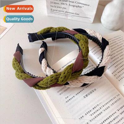 retro twist braid hair band weaving cross color combination