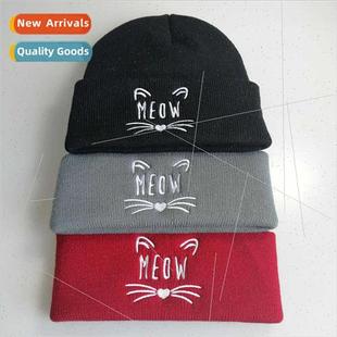 dance hop cute cap wool knted Meow cat hip Sngth set