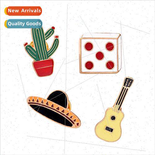 fashion brooch cartoon cactus dice hat guar brooch set cloth