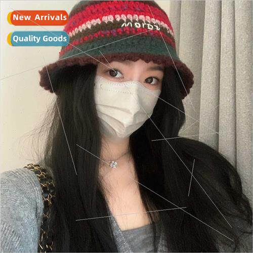 Dopamine Japanese retro handmade wool cap children colorful