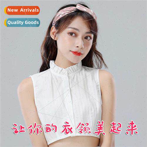 Autumn winter new cotton linen false collar female shirt col