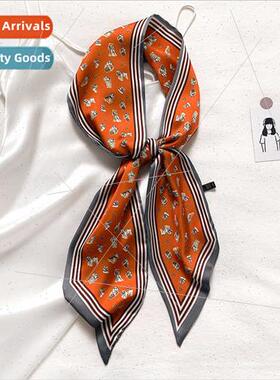 ins spring fall totem scarf silk scarf thin fluttering ribbo