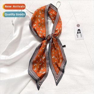 ins spring fall totem scarf silk scarf thin fluttering ribbo