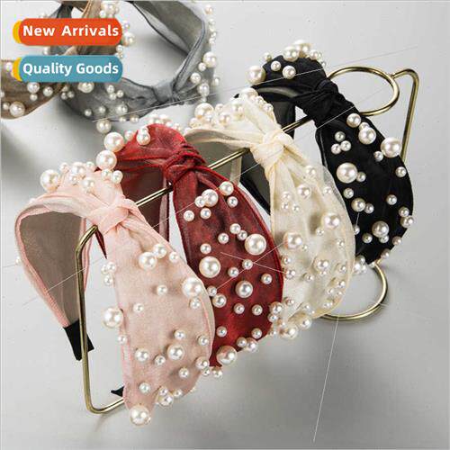 Europe fashion French simple knot size pearl fabric wash fac