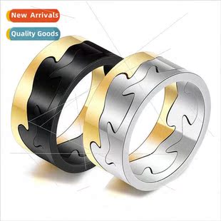 Color Crackle 304 9MM Korea Two Ring Men Stainless