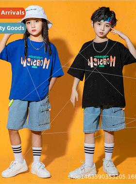 Set dance tide clothing short-sleeved summer loose boys and