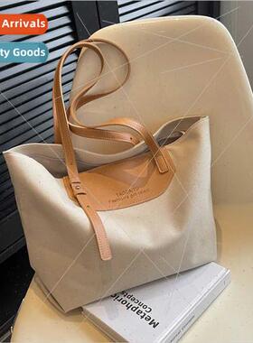 Large capacy canvas tote bag 2023 collision color Spring Sum