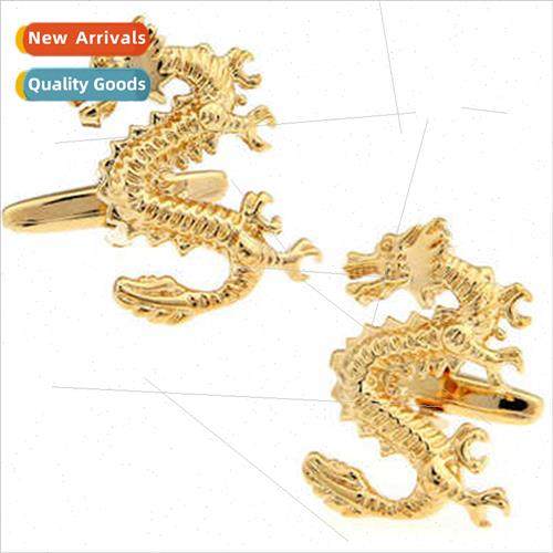 French Animal Lacquer Series Chinese Totem Gold Dragon Cuffl