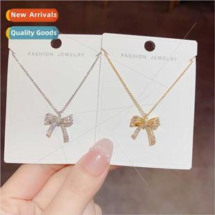 bow zirconia necklace female collarbone Summer fashion sweet