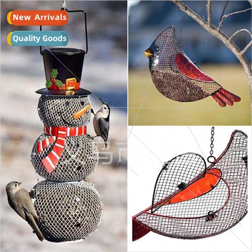 Ceana Cardinal Seed Decorative Bird Feeder Hummingbird Metal