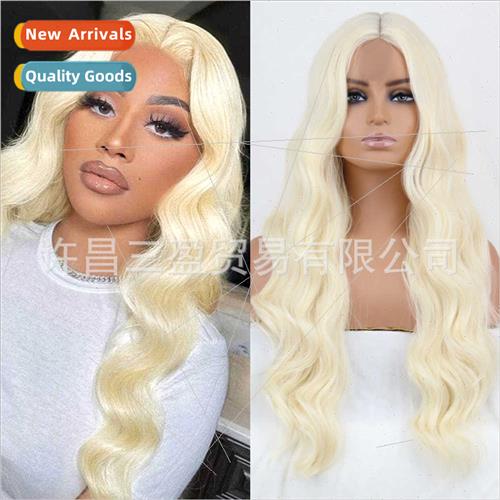 wigs Europe blonde long curly front lace wig lace wigs high