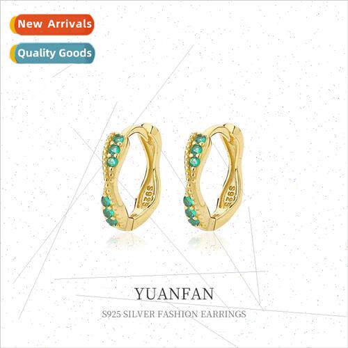 925 silver U-shaped earrings female niche vintage zirconia e