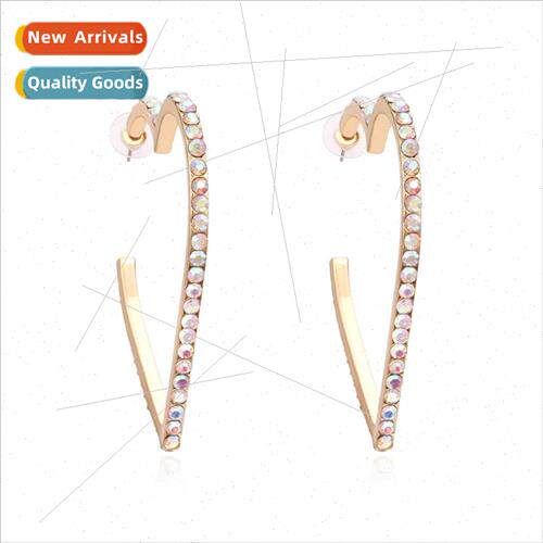 New creative simple geometric heart-shaped earrings retro fa