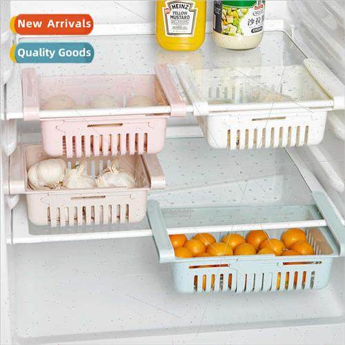 Refrigerator organizer retractable storage rack household st
