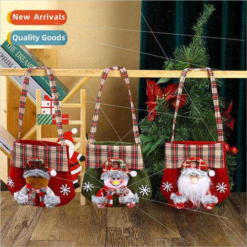 New -woven Christmas tote bag apple bag Christmas gift carto