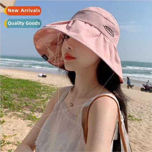 2023 Korean  summer hat female letters round label color glu