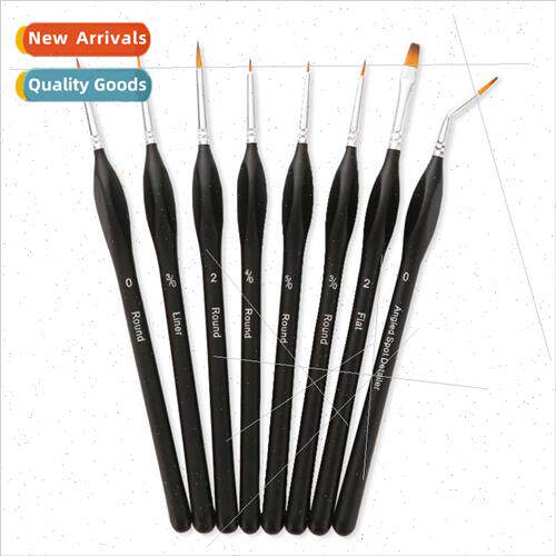 8pcs crochet brushes wh elbow Nylon bristle oil brush Waterc