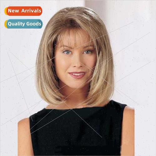 Europe wig short bob o head high temperature silk blonde wig