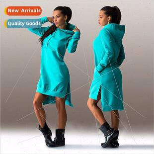 Woman Sweatshirt Dress Hoodies Autumn Sports Casual Long Sle