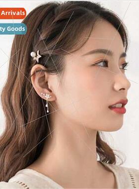 Korea silver needle shell flower ear bone earrings fashion e