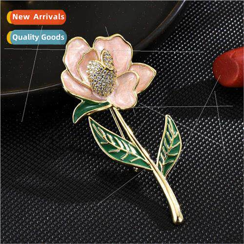 Korea elegant classic fresh sweet peach coat brooch anti-gla