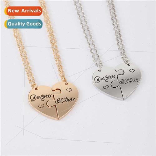 Mom Baby Daughter Mother Day  Engraved Alloy Patchwork Neckl