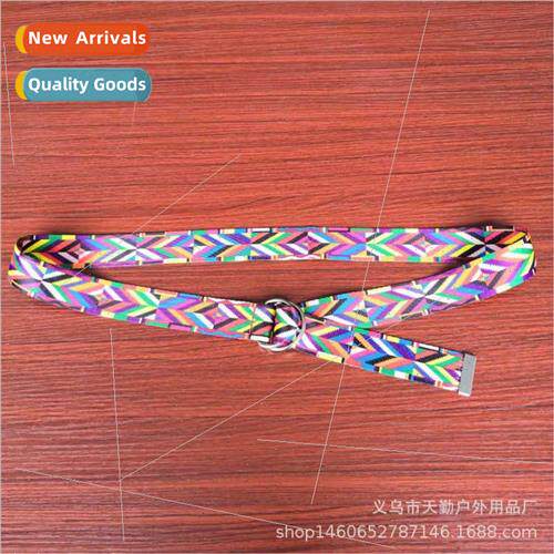 Seven-color belt Korean double ring D-type buckle rainbow we
