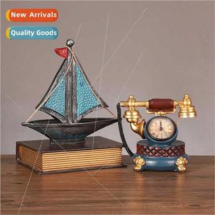 Europe retro telephone fiddle resin ornaments home decorati