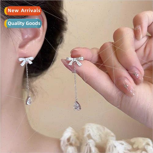 Absolutely beautiful bow water drop tassel earrings 2023 new