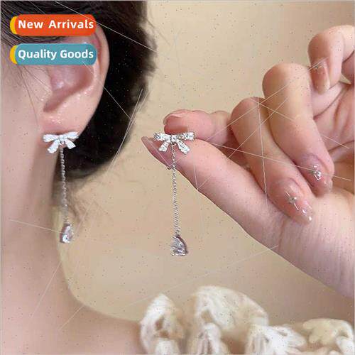 Absolutely beautiful bow water drop tassel earrings 2023 new