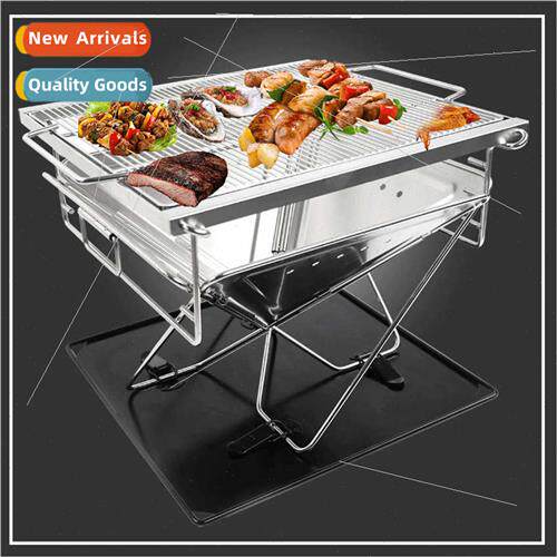 Outdoor three adjustable barbecue grill camping convenient f