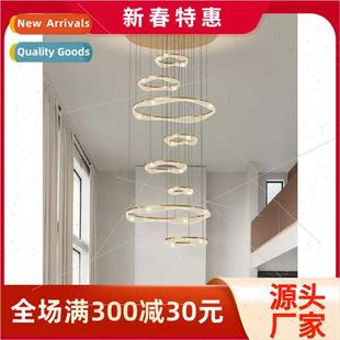 duplex modern large chandelier room simple Villa high living