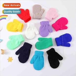 anti freezing children New warm knted gloves windpr macaroon