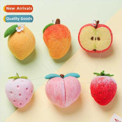 Fruit wool felt poking fun material kit DIY handmade pendant