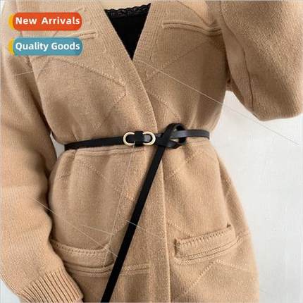 Thin belt women versatile knot dress sub Korean fashion su s