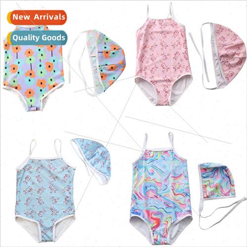 Children swimsus girls onePCS floral Korea east Asia small c