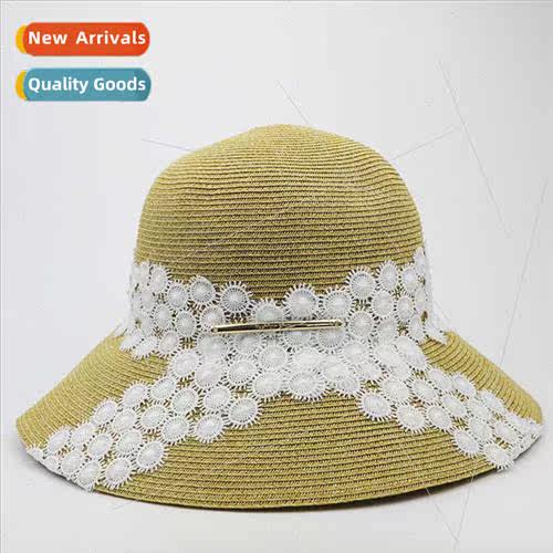 Straw hat female anti-ultraviolet sun hat can be folded summ